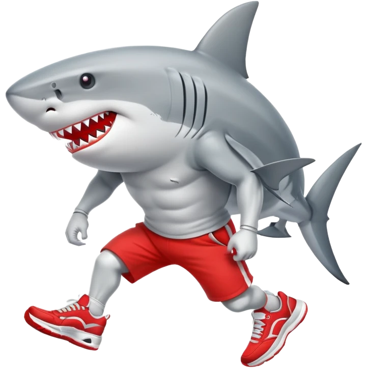 Shark with legs and sneakers emoji