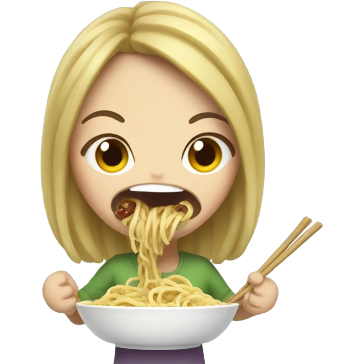 Noodle eating mom emoji