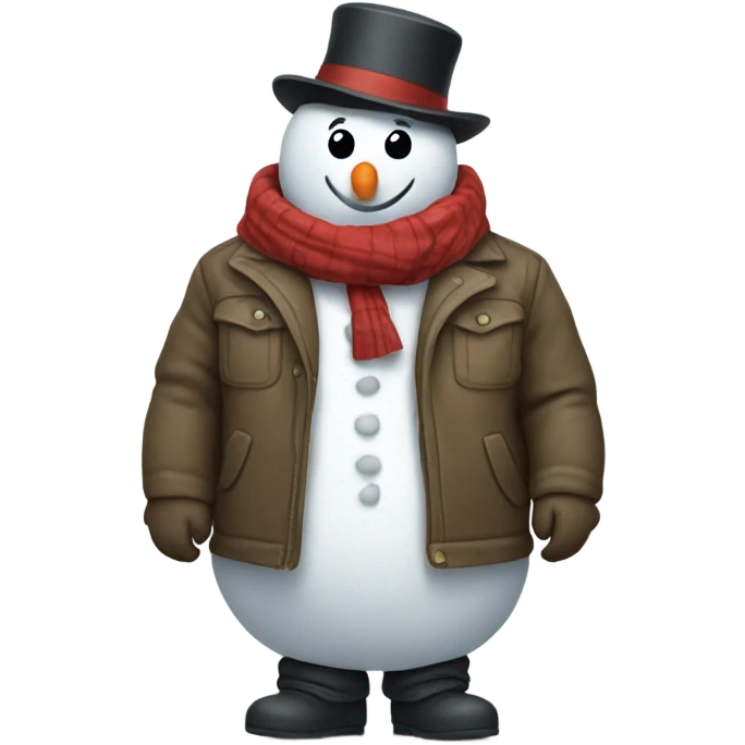 Snowman with a jacket  emoji