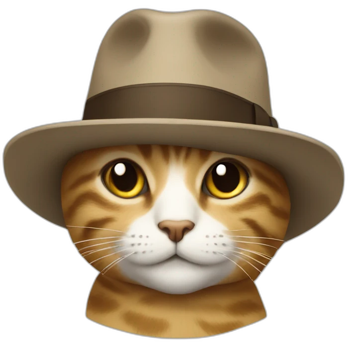 Un chapeau sur un chat emoji