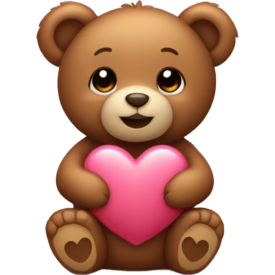teddy bear holding heart  emoji