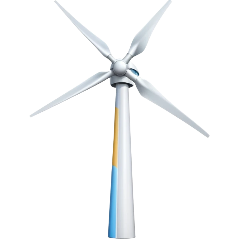 modern wind turbine, tall white tower with three long blades emoji