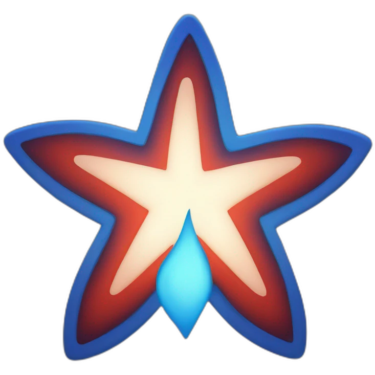 red star with blue flames behind it emoji
