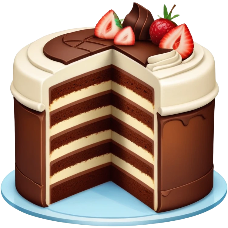 cake with a bite taken out of it, showing the inside layers emoji