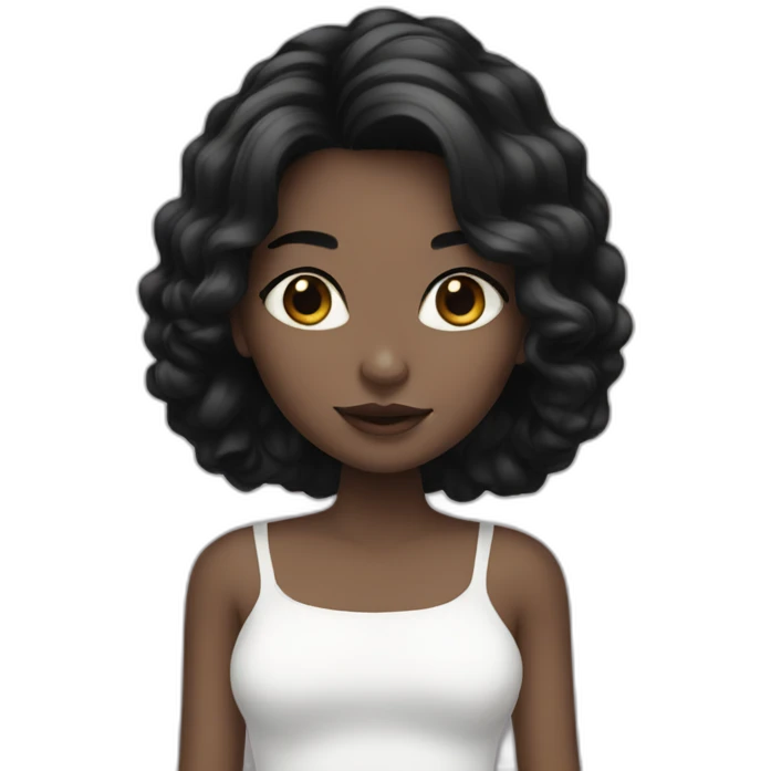 Beautiful girl with black hair and white skin emoji