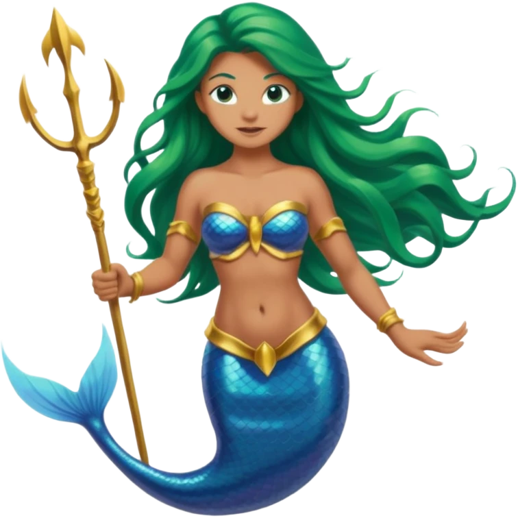 Mermaid with Trident – Warrior mermaid with weapon emoji