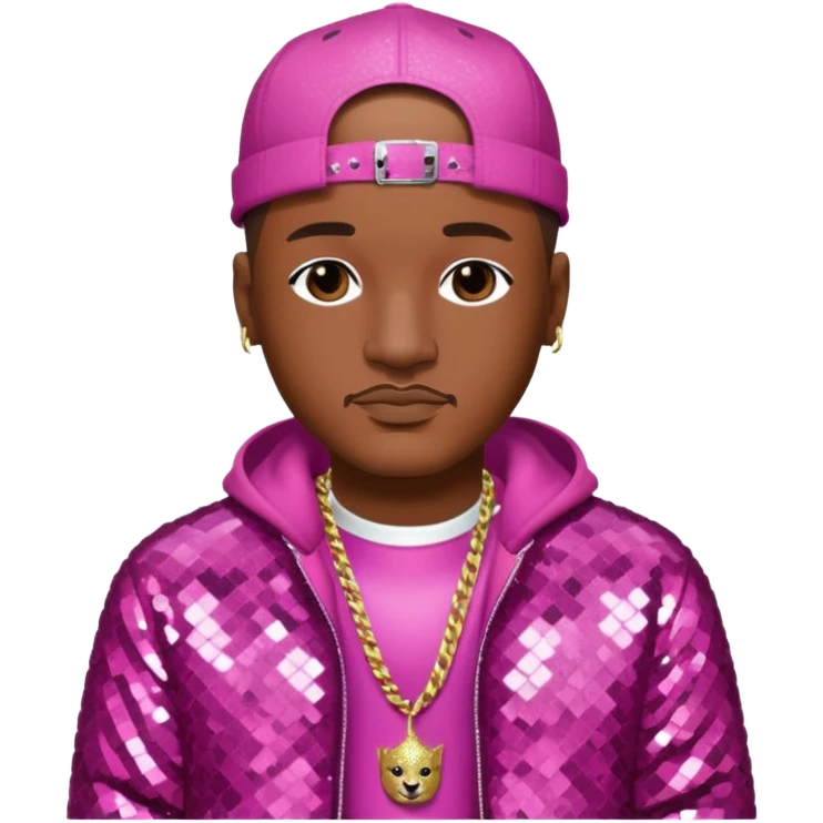 Cam'Ron, Rapper with dark pink sequin outfit emoji