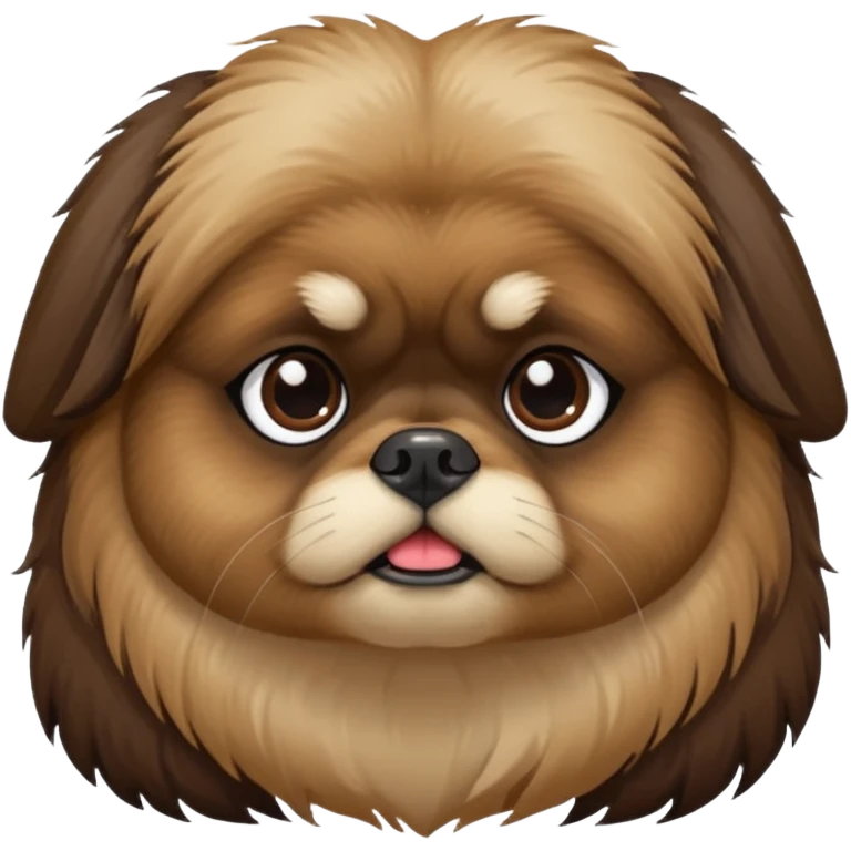 pekingese dog head kinda dark pekingese emoji