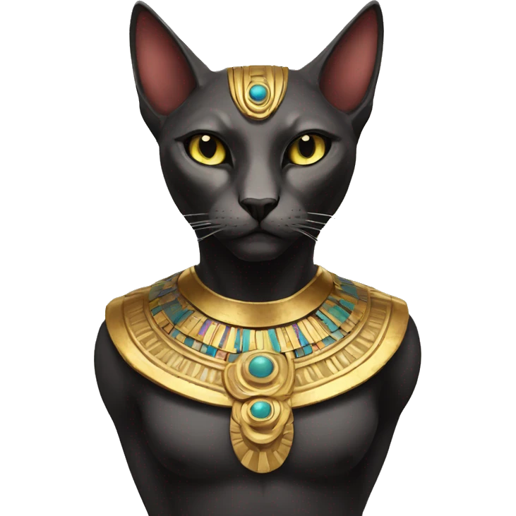 Egyptian cat god with mean look emoji
