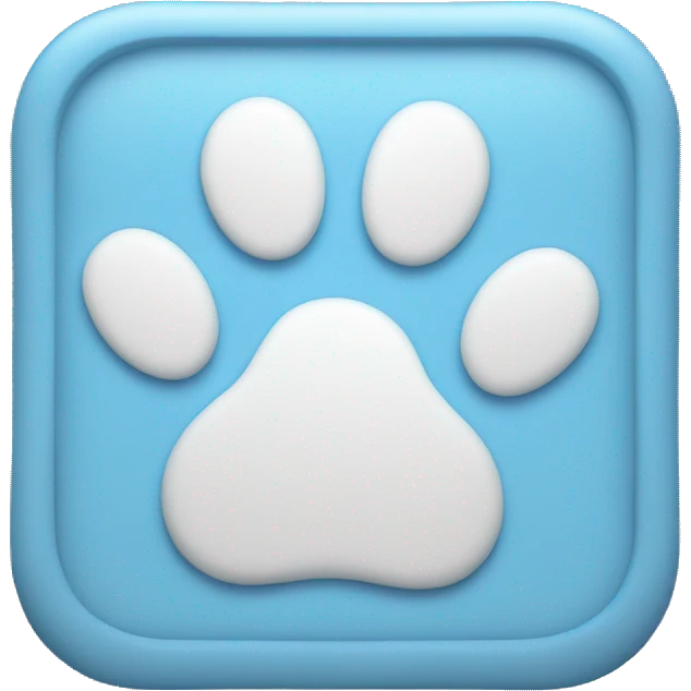 Baby blue square with a  paw print in the middle emoji