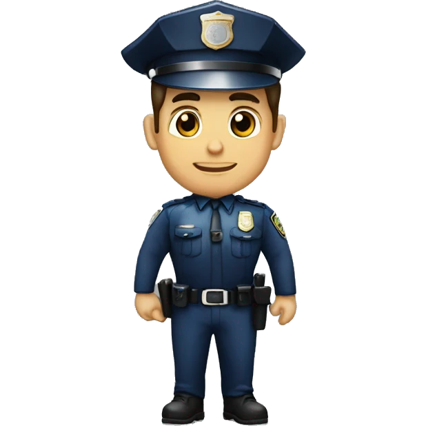 policía guapo moreno con un pendiente de un lado de diamante  emoji