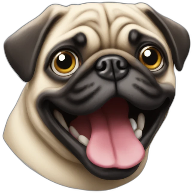 Pug happy face emoji