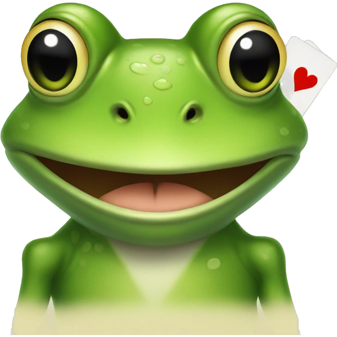 frog with cards emoji