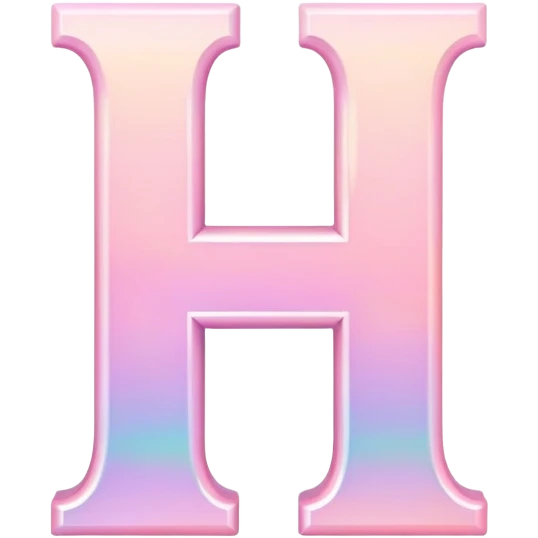 Iridescent pastel pink romantic Font setting icon with letter H emoji