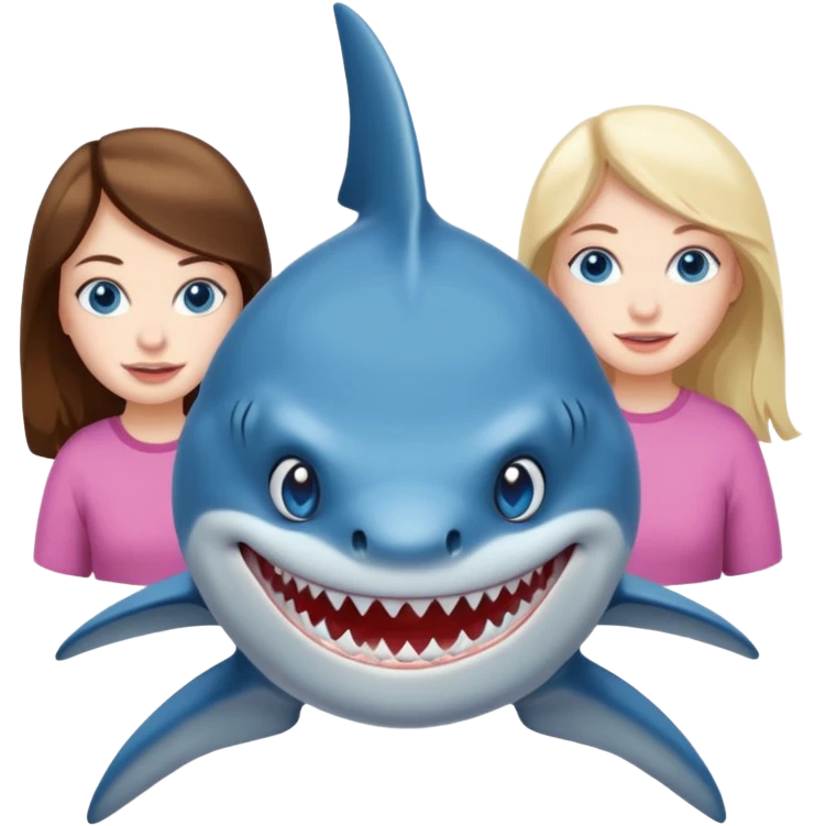 Shark with 3 girls emoji