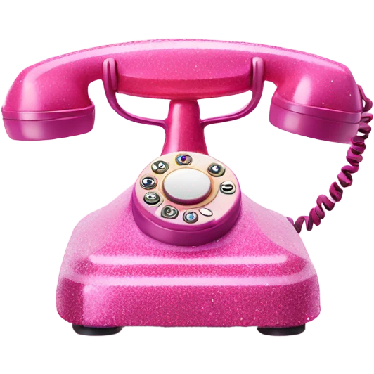 Pink ombre retro phone with glitter  emoji