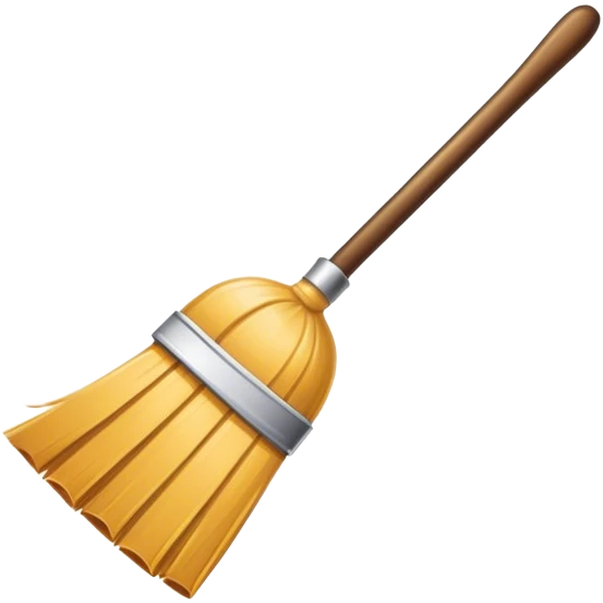 broom logo, brand, restaurant logo, retro emoji