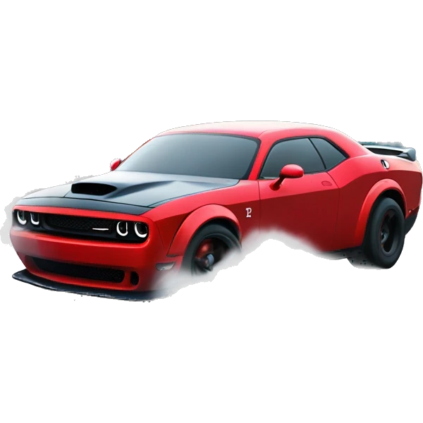 A dodge hellcat set doing drifts emoji