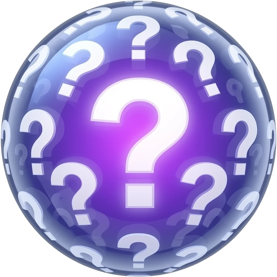 ❓ question-mark-laden orb, magical emoji