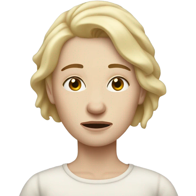 extremely sick and exhausted white woman with blonde hair emoji