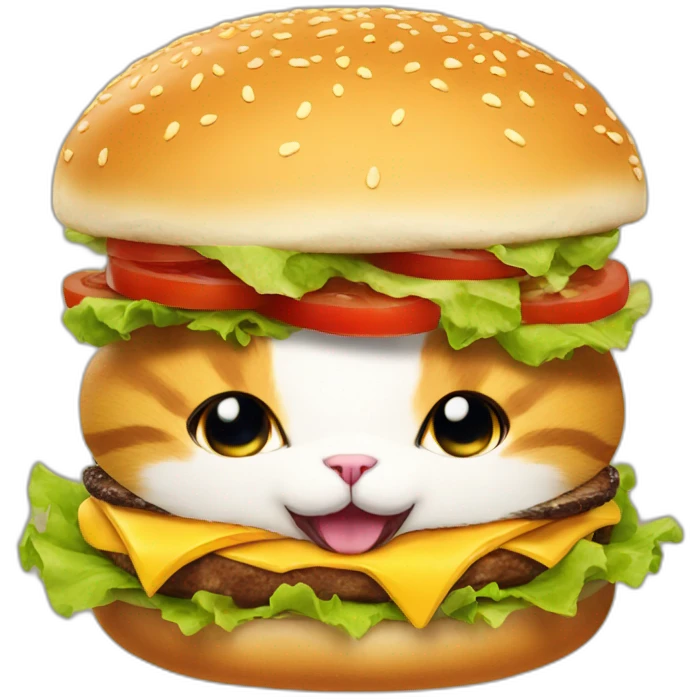 cat as a burger emoji