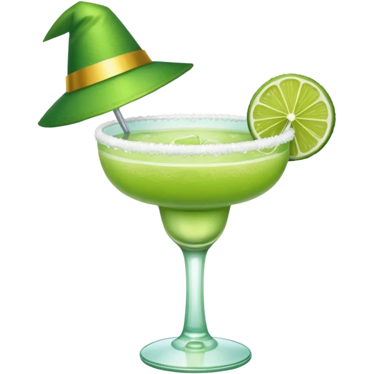 A margarita wearing a party hat. emoji