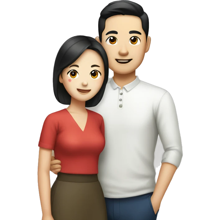 Vietnamese and korean international couple emoji