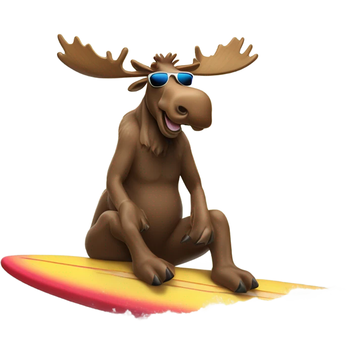 Surfing moose with shades on emoji