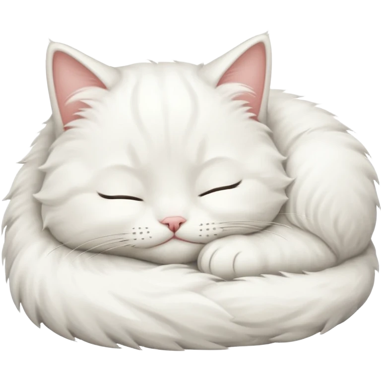 Cute white cat sleeping emoji