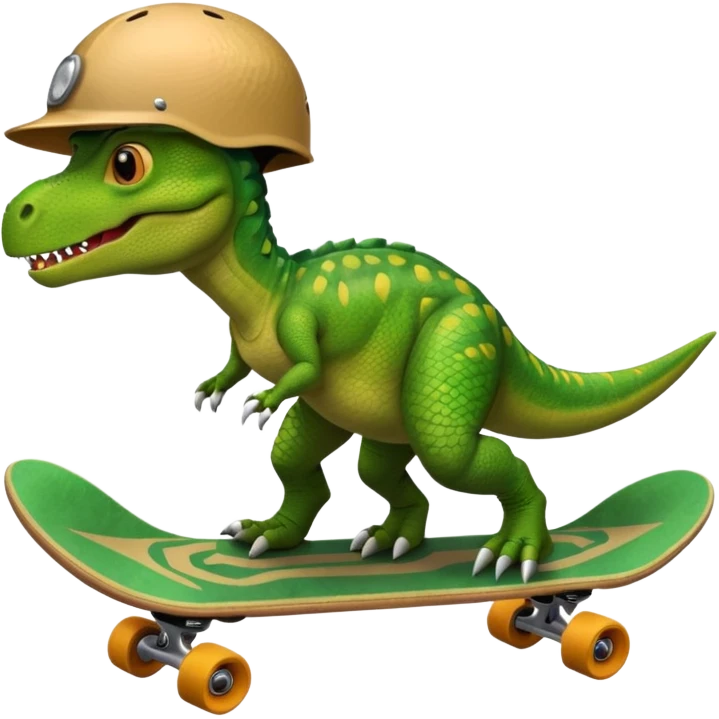 Dinosaur on a skateboard emoji