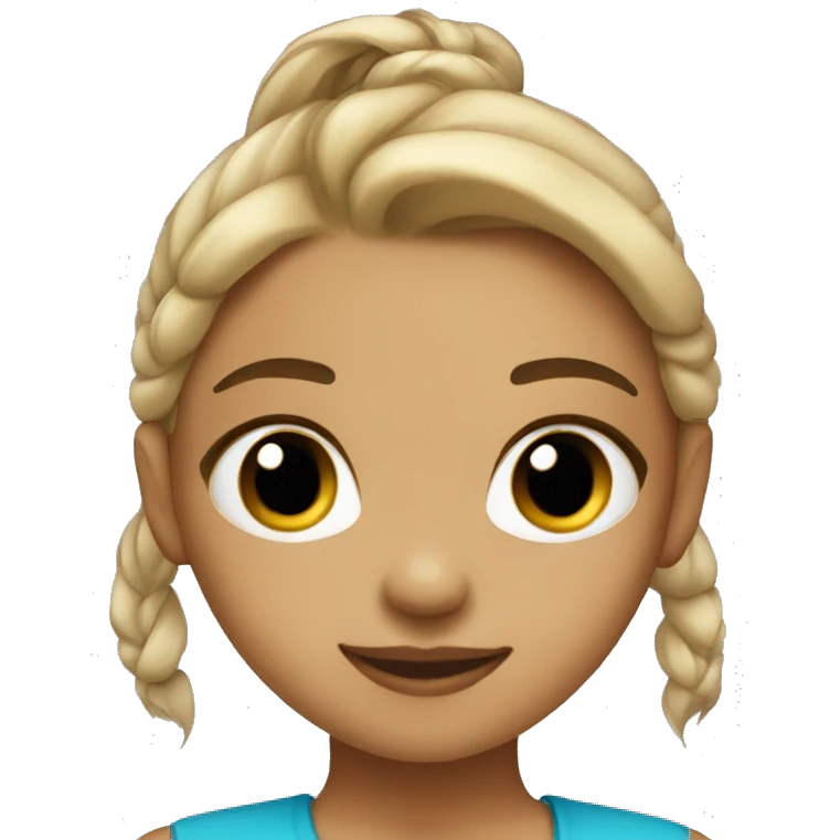 Light skin girl with a middle part ponytail  emoji
