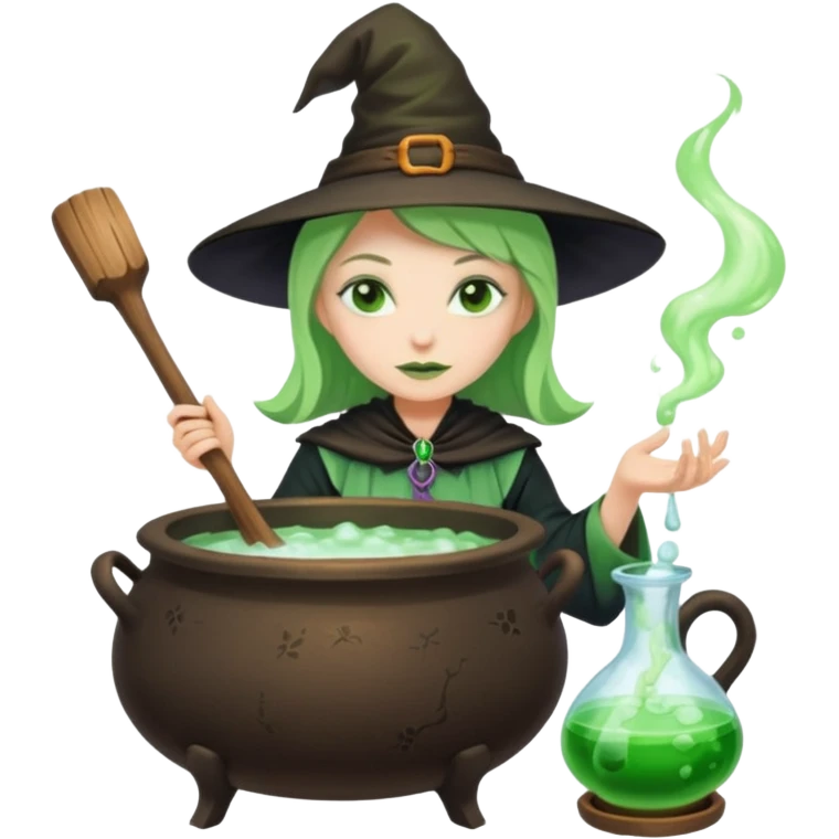 green witch cooking potion emoji