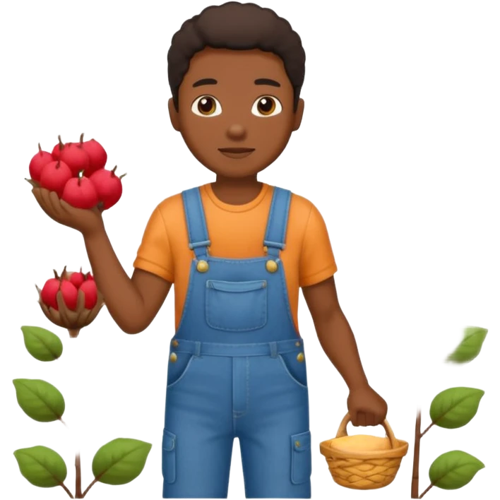 black person picking cotton emoji