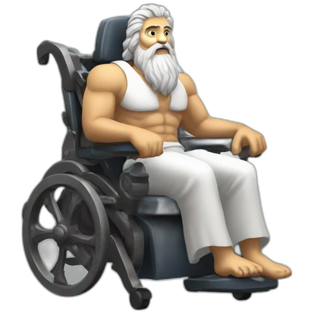 zeus on a wheeling chair emoji