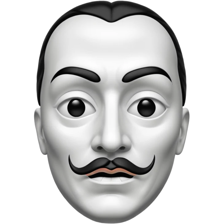 Money Heist, Dali mask (black-white), realistic emoji