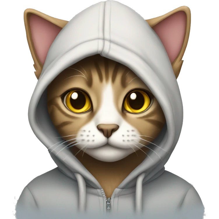 Cat wearing hoodie emoji