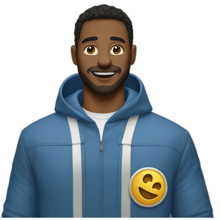A great and blue J emoji