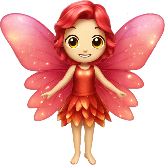 Fairy with sparkling wings red  emoji