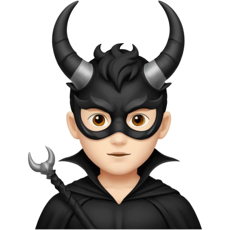 Black Horns on boy halloween emoji