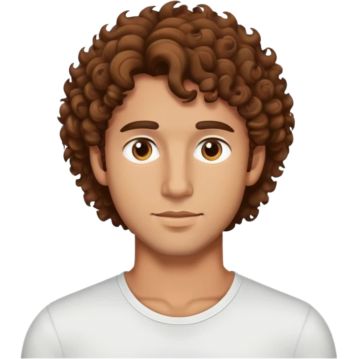 striking man with brown curly hair emoji
