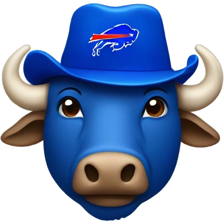 Buffalo wearing buffalo bills hat emoji