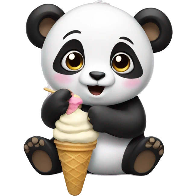 Panda eating ice cream emoji