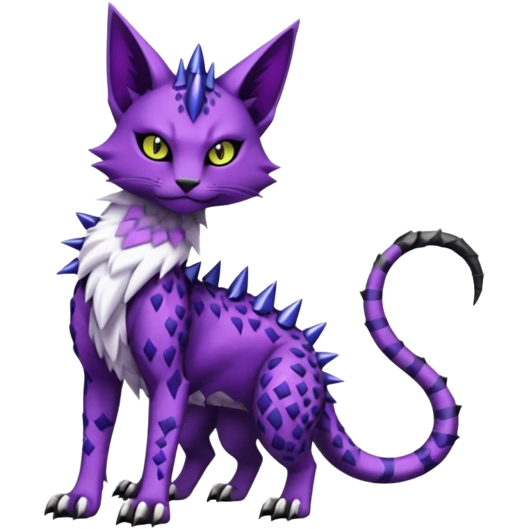  gothic edgy badass spiked scaley Bastet-Gatomon-Digimon-Fakémon-Pokémon-creature (full body) emoji