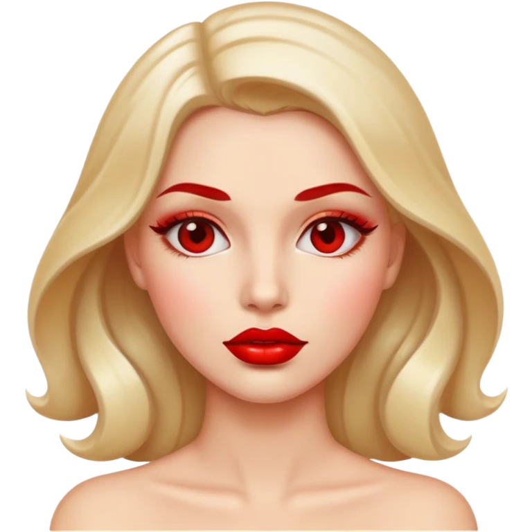 Woman tongue red shiny glossy lips emoji