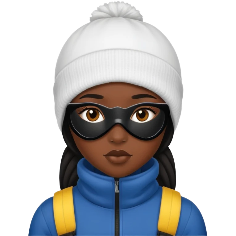 black girl with a ski mask emoji