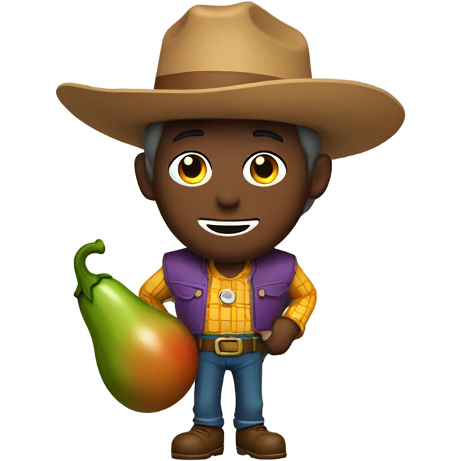 Woody with a eggplant emoji