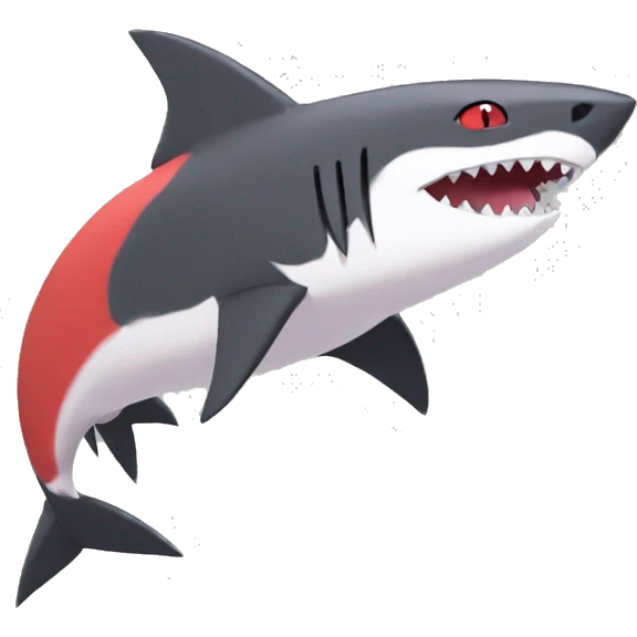 Cute cool black red nargacuga-shark-zangoose animal hybrid Fakemon full body emoji