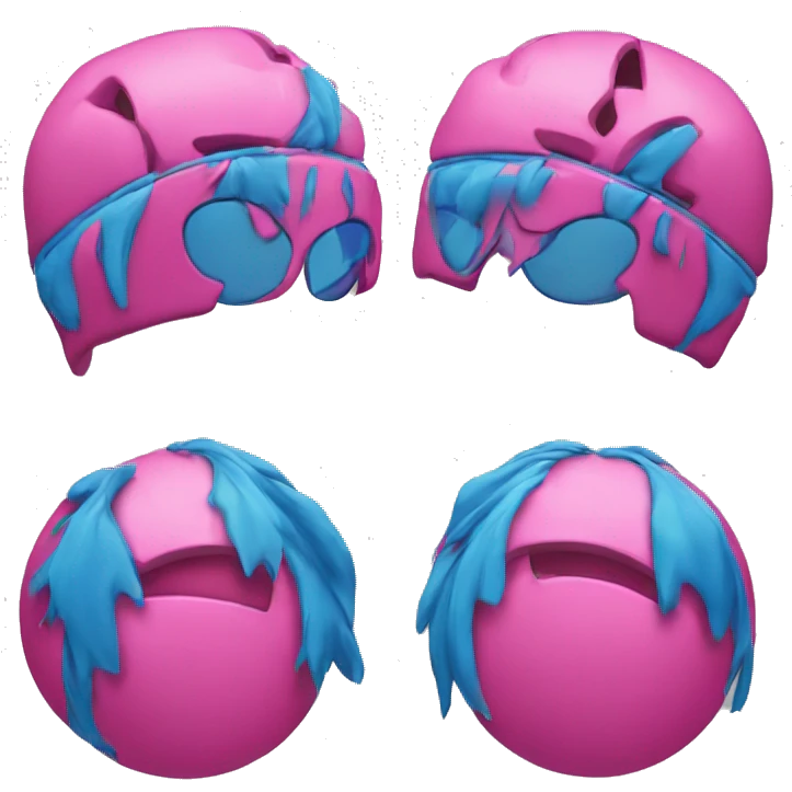 Pink and blue miami heat logo  emoji