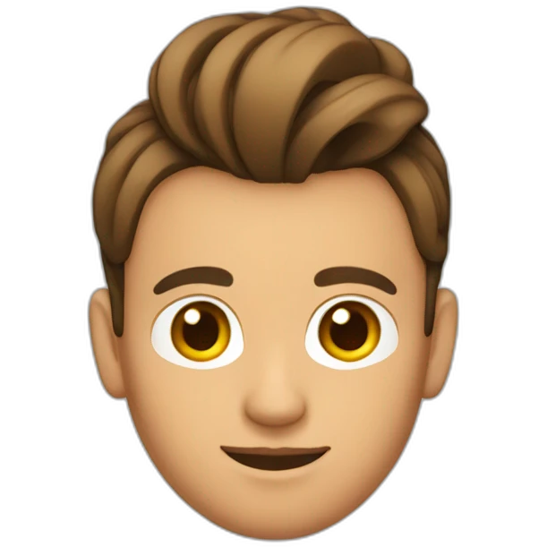 Homme brun avec un chignon emoji
