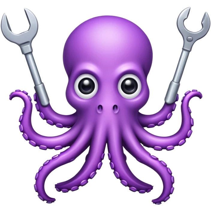 Purple octopus with tools   emoji